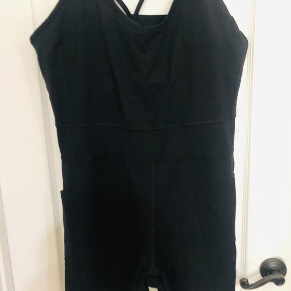 Calvin Klein Performance Women's Strappy-Back Active Romper Black Plus Size 3X - Picture 3 of 11